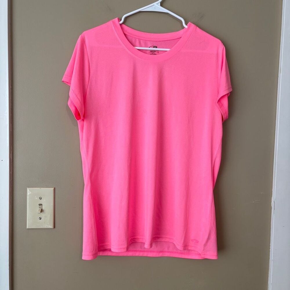 C9 by Champion Womens Loose Scoop Neck Polyester Pink Athletic Tshirt XL
